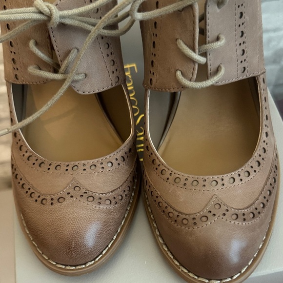 Taupe Oxford Lace-Up Women's Shoes - Picture 2 of 8